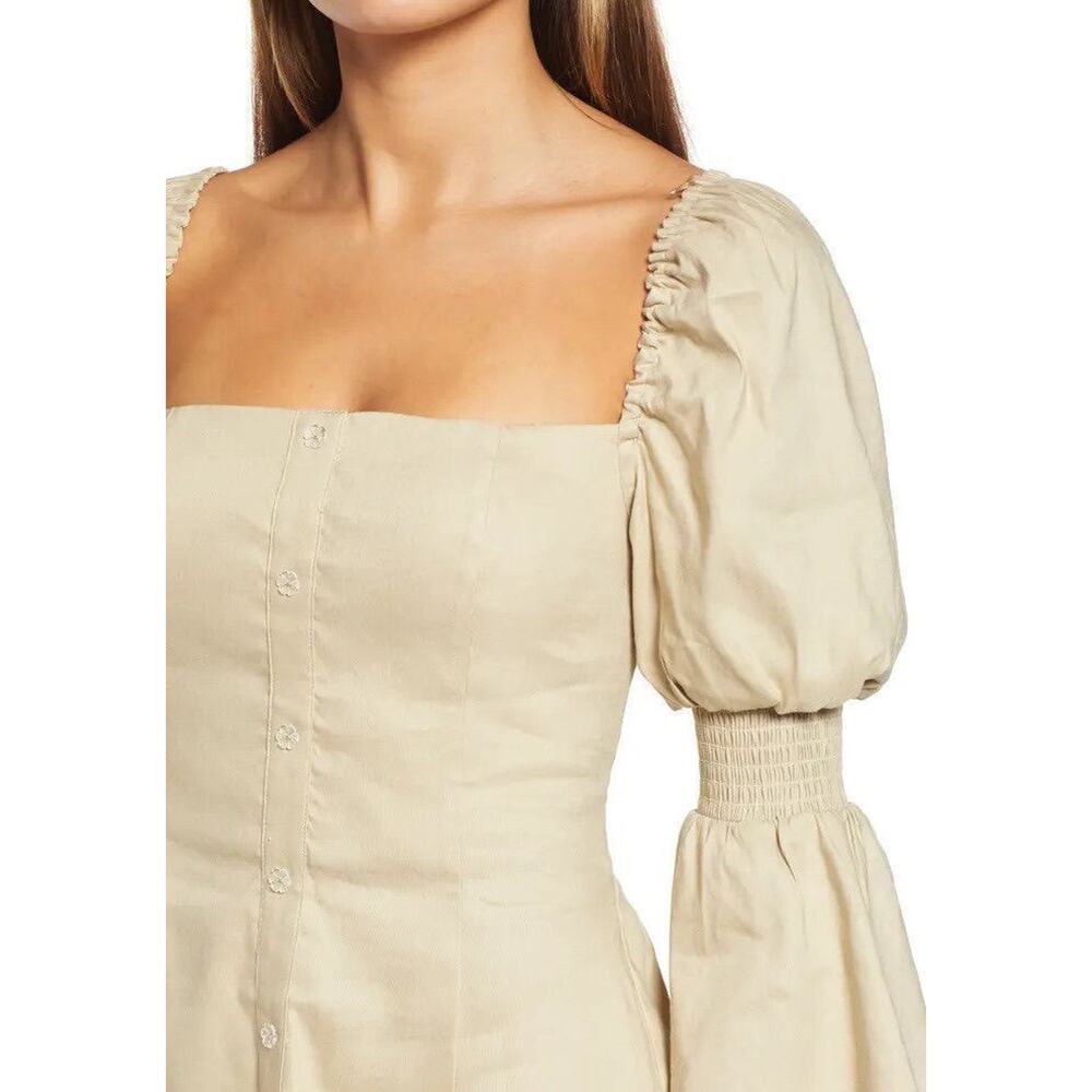 WAYF Linen Blend Mini Dress Sz Medium - Picture 2 of 5